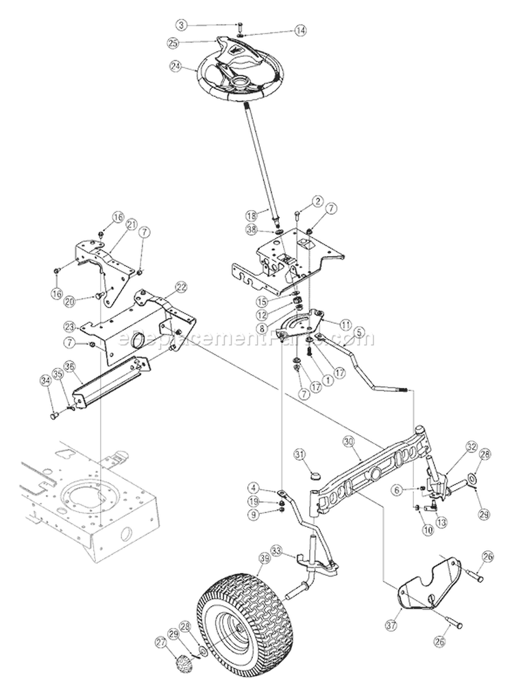 Page G Diagram and Parts List for 2005 Yard Man Lawn Tractor